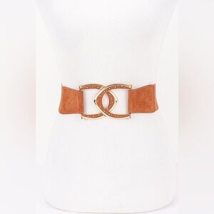 #153 Claire Interlocking Buckle Camel Belt